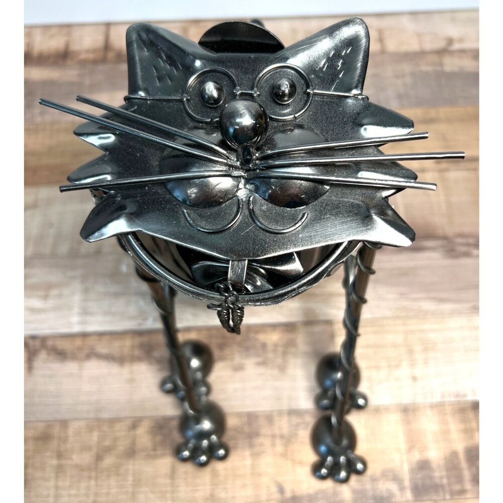 Brubaker Sitting Cat Wine Bottle Holder Metal Display Counter Top Adorable